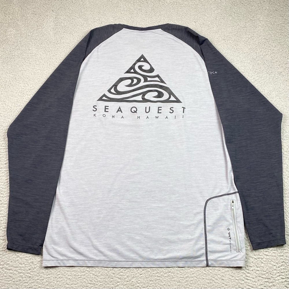 Anetik Men's Size 2XL Gray Long Sleeve Raglan Performance Stretch Hawaii UPF 30+